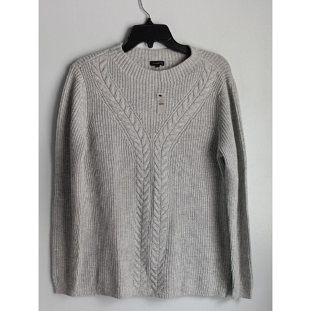 NWT Talbots Wool Blend Sweater Light Grey